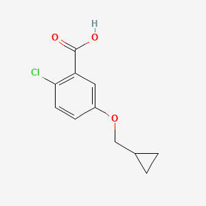 molecular formula C11H11ClO3 B8153881 2-Chloro-5-(cyclopropylmethoxy)benzoic acid 