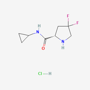 molecular formula C8H13ClF2N2O B8153905 (S)-N-Cyclopropyl-4,4-difluoropyrrolidine-2-carboxamide hydrochloride 