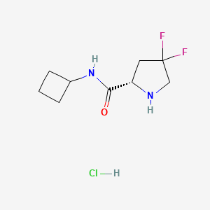 molecular formula C9H15ClF2N2O B8153911 (S)-N-Cyclobutyl-4,4-difluoropyrrolidine-2-carboxamide hydrochloride 