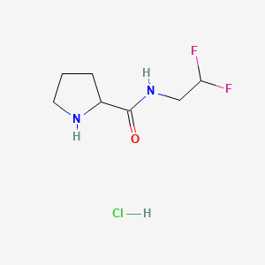 molecular formula C7H13ClF2N2O B8153926 N-(2,2-difluoroethyl)pyrrolidine-2-carboxamide;hydrochloride 