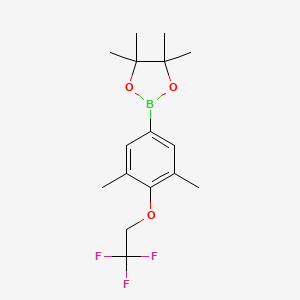molecular formula C16H22BF3O3 B8153982 2-(3,5-Dimethyl-4-(2,2,2-trifluoroethoxy)phenyl)-4,4,5,5-tetramethyl-1,3,2-dioxaborolane 
