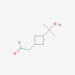 molecular formula C9H16O2 B8153985 2-(3-(2-Hydroxypropan-2-yl)cyclobutyl)acetaldehyde cis/trans 