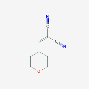 molecular formula C9H10N2O B8153990 2-[(Oxan-4-yl)methylidene]propanedinitrile 