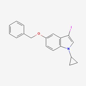 molecular formula C18H16INO B8154040 5-(Benzyloxy)-1-cyclopropyl-3-iodo-1H-indole 