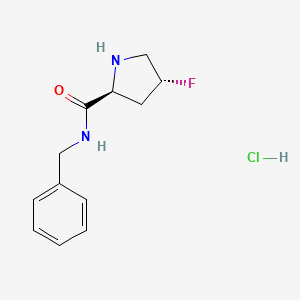 molecular formula C12H16ClFN2O B8154042 (2S,4R)-N-benzyl-4-fluoropyrrolidine-2-carboxamide hydrochloride 