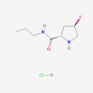 molecular formula C8H16ClFN2O B8154060 (2S,4R)-4-Fluoro-N-propylpyrrolidine-2-carboxamide hydrochloride 