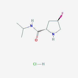 molecular formula C8H16ClFN2O B8154070 (2S,4R)-4-Fluoro-N-isopropylpyrrolidine-2-carboxamide hydrochloride 