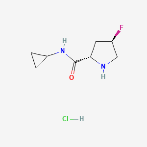 molecular formula C8H14ClFN2O B8154077 (2S,4R)-N-cyclopropyl-4-fluoropyrrolidine-2-carboxamide hydrochloride 