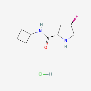 molecular formula C9H16ClFN2O B8154078 (2S,4R)-N-cyclobutyl-4-fluoropyrrolidine-2-carboxamide hydrochloride 