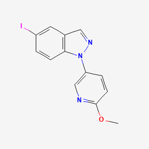 molecular formula C13H10IN3O B8154087 5-Iodo-1-(6-methoxypyridin-3-yl)-1H-indazole 