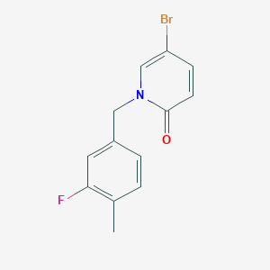 molecular formula C13H11BrFNO B8154096 5-Bromo-1-(3-fluoro-4-methylbenzyl)pyridin-2(1H)-one 
