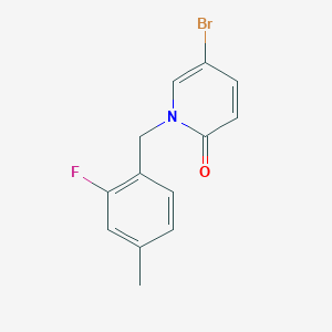 molecular formula C13H11BrFNO B8154099 5-Bromo-1-(2-fluoro-4-methylbenzyl)pyridin-2(1H)-one 