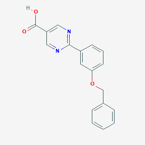 molecular formula C18H14N2O3 B8154124 2-(3-(Benzyloxy)phenyl)pyrimidine-5-carboxylic acid 