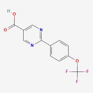 molecular formula C12H7F3N2O3 B8154138 2-(4-(Trifluoromethoxy)phenyl)pyrimidine-5-carboxylic acid 