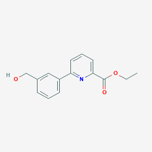 molecular formula C15H15NO3 B8154174 Ethyl 6-(3-(hydroxymethyl)phenyl)picolinate 