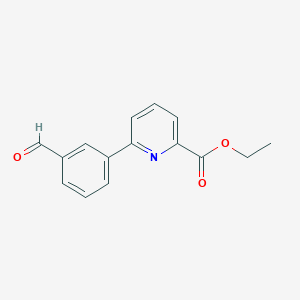 molecular formula C15H13NO3 B8154181 Ethyl 6-(3-formylphenyl)picolinate 