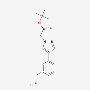 molecular formula C16H20N2O3 B8154222 tert-Butyl 2-(4-(3-(hydroxymethyl)phenyl)-1H-pyrazol-1-yl)acetate 