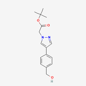molecular formula C16H20N2O3 B8154245 tert-Butyl 2-(4-(4-(Hydroxymethyl)phenyl)-1H-pyrazol-1-yl)acetate 