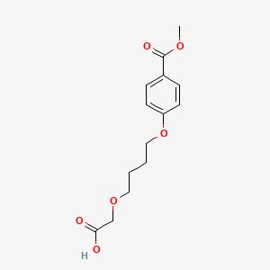 molecular formula C14H18O6 B8154281 2-(4-(4-(Methoxycarbonyl)phenoxy)butoxy)acetic acid 