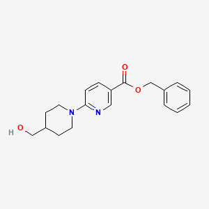 molecular formula C19H22N2O3 B8154315 Benzyl 6-[4-(hydroxymethyl)piperidin-1-yl]pyridine-3-carboxylate 