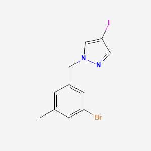 molecular formula C11H10BrIN2 B8154317 1-(3-Bromo-5-methylbenzyl)-4-iodo-1H-pyrazole 