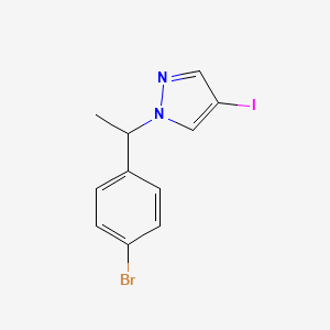 molecular formula C11H10BrIN2 B8154324 1-(1-(4-Bromophenyl)ethyl)-4-iodo-1H-pyrazole 