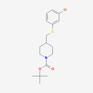 molecular formula C17H24BrNO2S B8154381 tert-Butyl 4-(((3-bromophenyl)thio)methyl)piperidine-1-carboxylate 