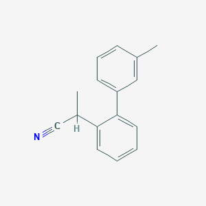 molecular formula C16H15N B8154413 2-(3'-Methyl-[1,1'-biphenyl]-2-yl)propanenitrile 