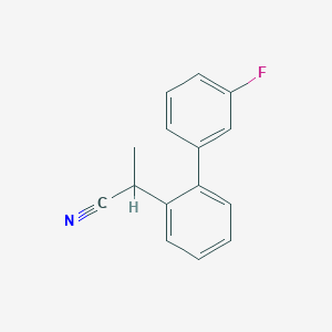molecular formula C15H12FN B8154416 2-(3'-Fluoro-[1,1'-biphenyl]-2-yl)propanenitrile 