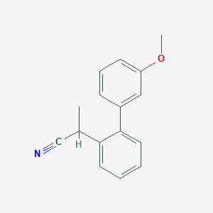 molecular formula C16H15NO B8154418 2-(3'-Methoxy-[1,1'-biphenyl]-2-yl)propanenitrile 