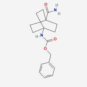 molecular formula C17H22N2O3 B8154468 Carbamic acid, [4-(aminocarbonyl)bicyclo[2.2.2]oct-1-yl]-, phenylmethyl ester CAS No. 863303-83-7