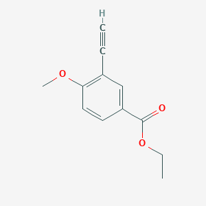 molecular formula C12H12O3 B8154483 Ethyl 3-ethynyl-4-methoxybenzoate 