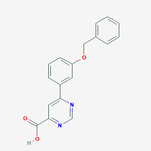 molecular formula C18H14N2O3 B8154517 6-(3-(Benzyloxy)phenyl)pyrimidine-4-carboxylic acid 