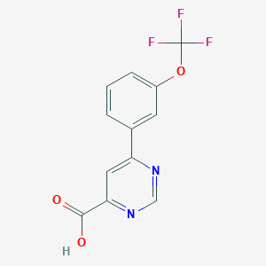 molecular formula C12H7F3N2O3 B8154519 6-(3-(Trifluoromethoxy)phenyl)pyrimidine-4-carboxylic acid 