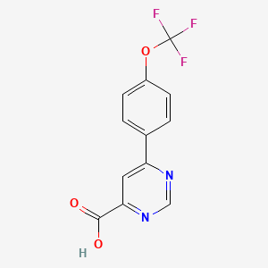 molecular formula C12H7F3N2O3 B8154522 6-(4-(Trifluoromethoxy)phenyl)pyrimidine-4-carboxylic acid 