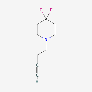 molecular formula C9H13F2N B8154569 1-(But-3-yn-1-yl)-4,4-difluoropiperidine 