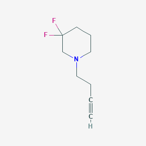 molecular formula C9H13F2N B8154574 1-(But-3-yn-1-yl)-3,3-difluoropiperidine 