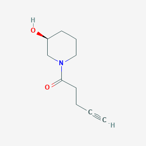 molecular formula C10H15NO2 B8154595 1-[(3S)-3-Hydroxypiperidin-1-yl]pent-4-yn-1-one 