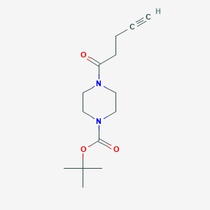 molecular formula C14H22N2O3 B8154606 叔丁基4-(戊-4-炔酰)哌嗪-1-羧酸酯 