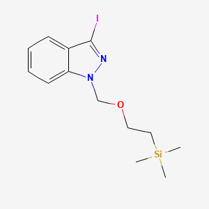 molecular formula C13H19IN2OSi B8154626 3-碘-1-((2-(三甲基甲硅烷基)氧基)甲基)-1H-吲唑 CAS No. 918440-06-9