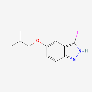 molecular formula C11H13IN2O B8154653 3-Iodo-5-isobutoxy-1H-indazole 
