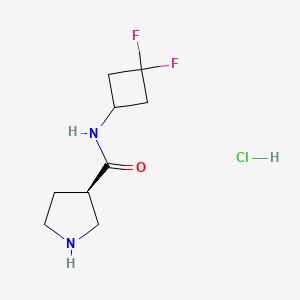 molecular formula C9H15ClF2N2O B8154713 (R)-N-(3,3-difluorocyclobutyl)pyrrolidine-3-carboxamide hydrochloride 
