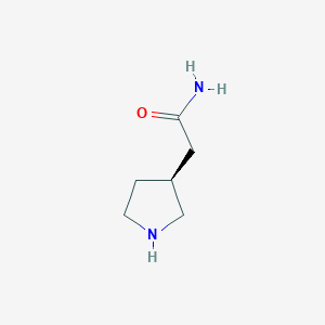 molecular formula C6H12N2O B8154714 (S)-2-(pyrrolidin-3-yl)acetamide 