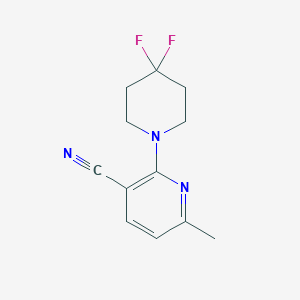 molecular formula C12H13F2N3 B8154746 2-(4,4-Difluoropiperidin-1-yl)-6-methylnicotinonitrile 