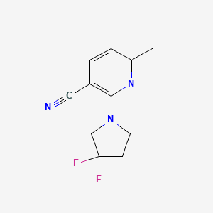 molecular formula C11H11F2N3 B8154750 2-(3,3-Difluoropyrrolidin-1-yl)-6-methylnicotinonitrile 
