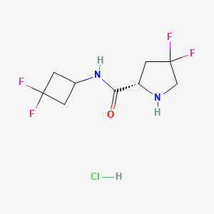 molecular formula C9H13ClF4N2O B8154790 (S)-N-(3,3-difluorocyclobutyl)-4,4-difluoropyrrolidine-2-carboxamide hydrochloride 