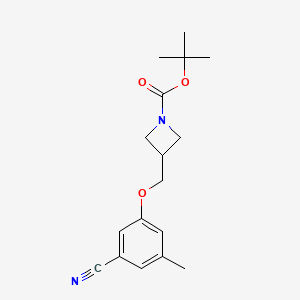 molecular formula C17H22N2O3 B8154811 tert-Butyl 3-((3-cyano-5-methylphenoxy)methyl)azetidine-1-carboxylate 