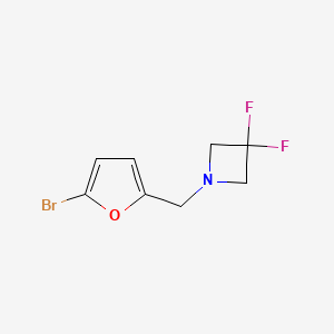 molecular formula C8H8BrF2NO B8154855 1-(5-Bromo-furan-2-ylmethyl)-3,3-difluoro-azetidine 