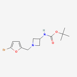 molecular formula C13H19BrN2O3 B8154875 [1-(5-Bromo-furan-2-ylmethyl)-azetidin-3-yl]-carbamic acid tert-butyl ester 