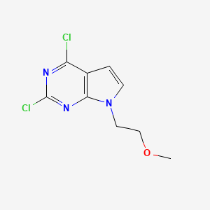 molecular formula C9H9Cl2N3O B8154887 2,4-Dichloro-7-(2-methoxy-ethyl)-7H-pyrrolo[2,3-d]pyrimidine 